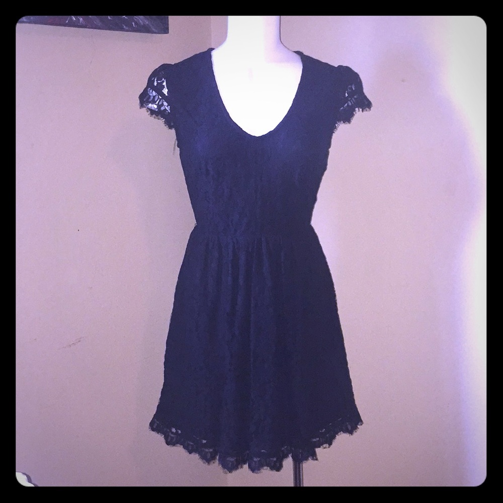 Black floral print dress